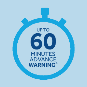 up to 60 mins advance warnings